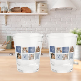 Copo De Shot Presente de Dia de os pais Feliz Azul e Foto de Co