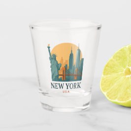 Copo De Shot Presente de Viagem Minimalista Vintage Nova York