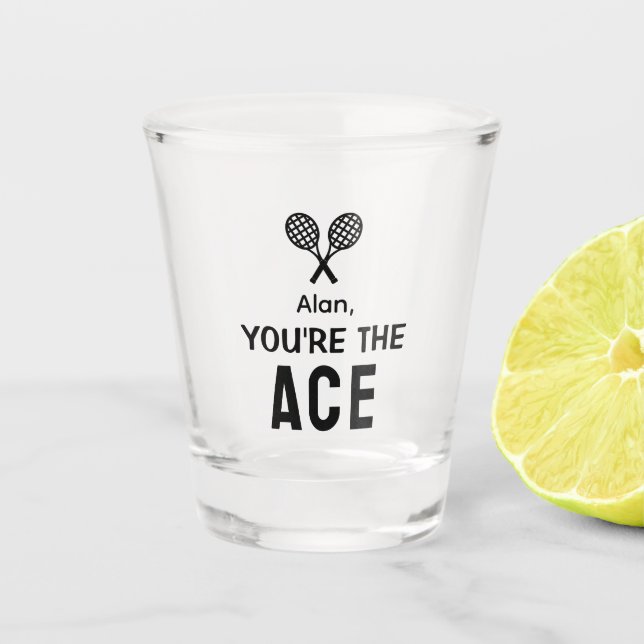 Copo De Shot Presente engraçado personalizado para tenista (Frente)