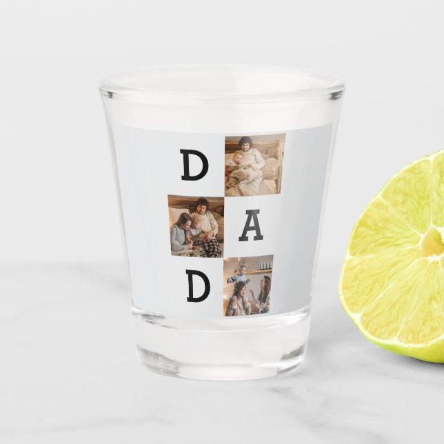 Copo De Shot Presente no Dia do Pai para Pai - Colagem de fotos (Frente)
