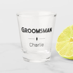 Copo De Shot Presente para Padrinho de Monograma Black Diamond 
