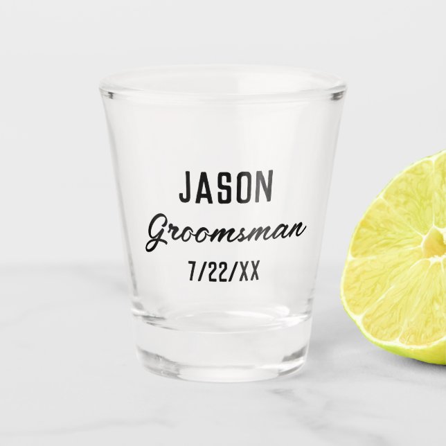 Copo De Shot Presente para Padrinhos com Texto Personalizado Fa (Frente)