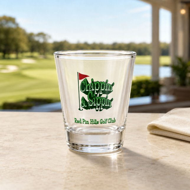 Copo De Shot Presente Personalizado para Golfista Divertido 'Ch (Add your golf club name, league, team, event, or individual name to make it your own.)