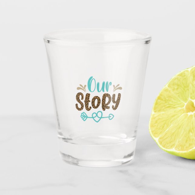 Copo De Shot Presentes de Casamento | Nossa História (Frente)