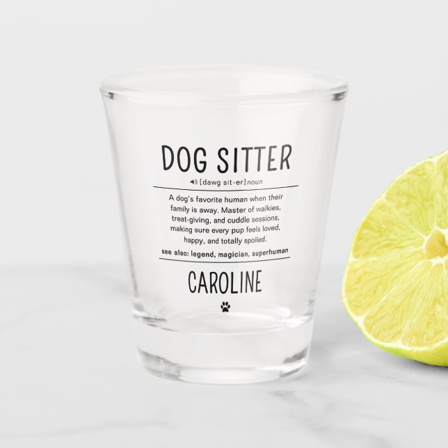 Copo De Shot Presentes Divertidos Cuidador de Cães Personalizad (Frente)