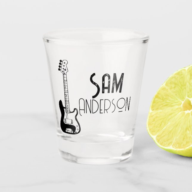Copo De Shot Presentes Vintage Personalizados para guitarrista, (Frente)
