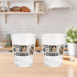 Copo De Shot Preto Moderno | Foto de Colagem | Melhor presente 