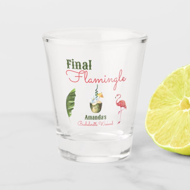 Copo De Shot Primaveras Palm Última Festa de solteira Flamingle (Frente)