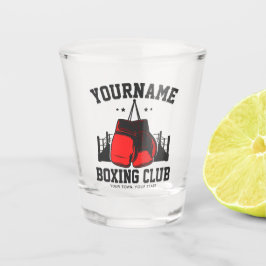 Copo De Shot Pro Boxer ADD NAME - Luvas vermelhas Formação em A