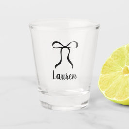 Copo De Shot Proposta de Damas de Honra com Laço Preto Simples 