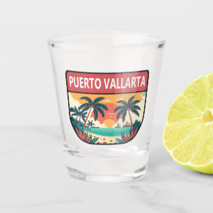 Copo De Shot Puerto Vallarta Mexico Retro Emblem