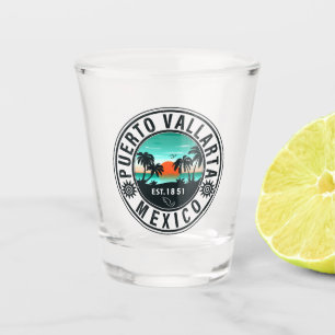 Copo De Shot Puerto Vallarta Mexico Retro Sunset Souvenirs 60s