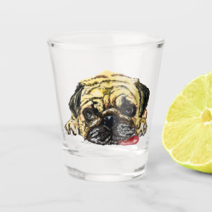 Copo De Shot Pug Dog Shot Glass Engraçado