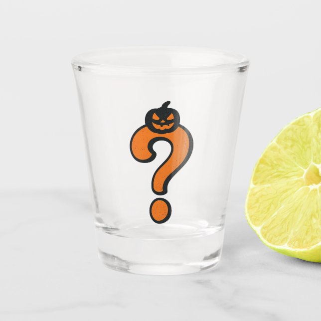Copo De Shot Pumpkin Halloween Question Mark Shot Glass (Frente)