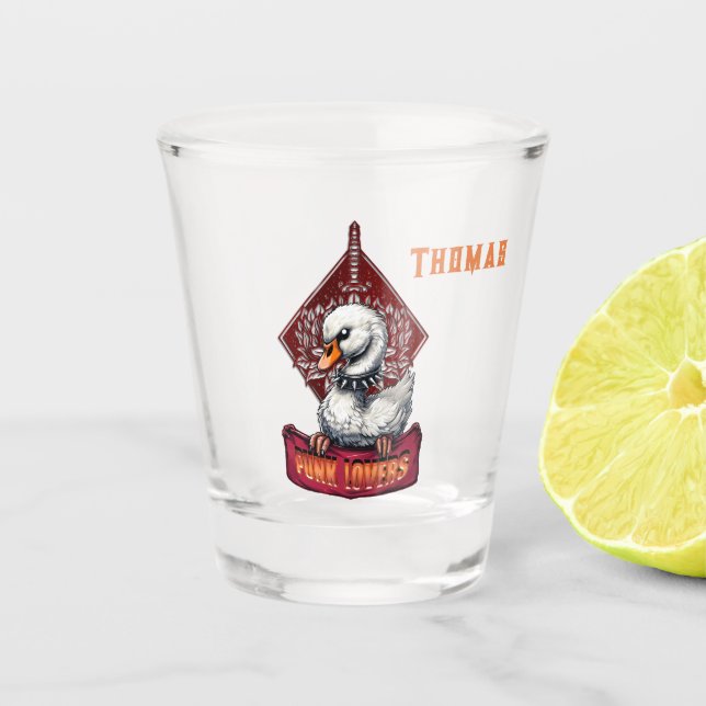 Copo De Shot Punk Swan: O rebelde preso. (Frente)
