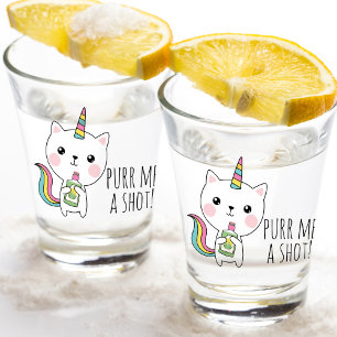 Copo De Shot Purr Me a Shot Tequila Kawaii Catcorn