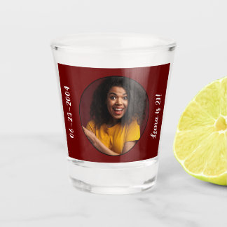 Copo De Shot Quadro de Fotografia aniversário de 21 anos
