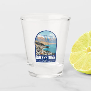 Copo De Shot Queenstown Nova Zelândia Viagem Art Vintage