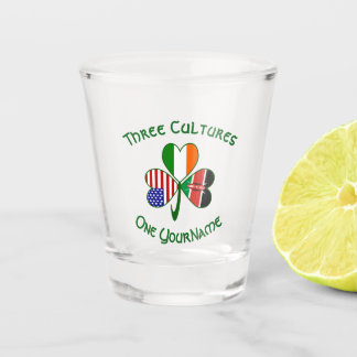 Copo De Shot Queniano Irish American Flag Shamrock personalizad