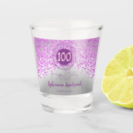 Copo De Shot Quic Silver & Pink Glitter 100º presente de aniver