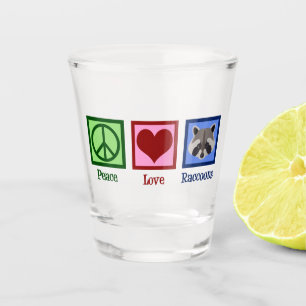 Copo De Shot Raccoons de Amor pela Paz