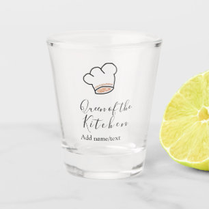 Copo De Shot Rainha da cozinha chef cozinhando adicionar nome c