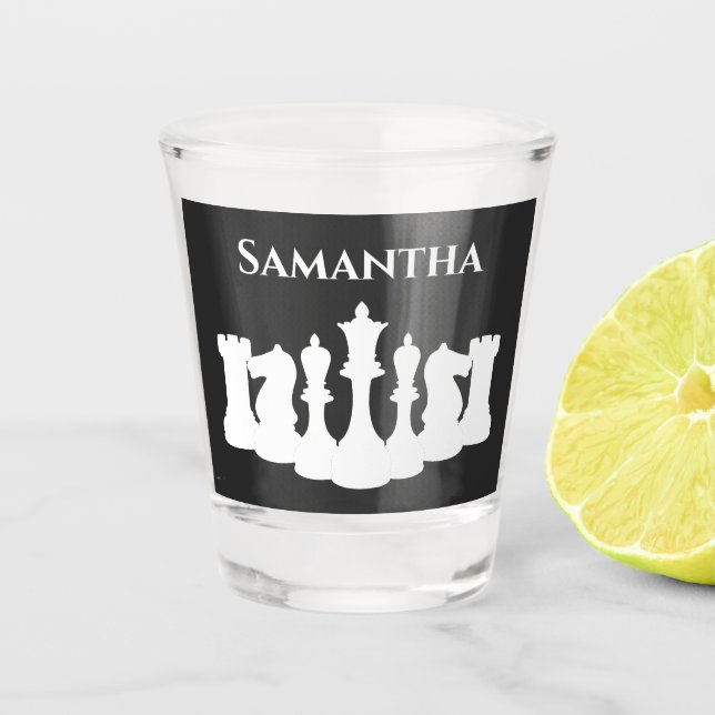 Copo De Shot Rainha de Peças Clássicas Personalizadas (Frente)