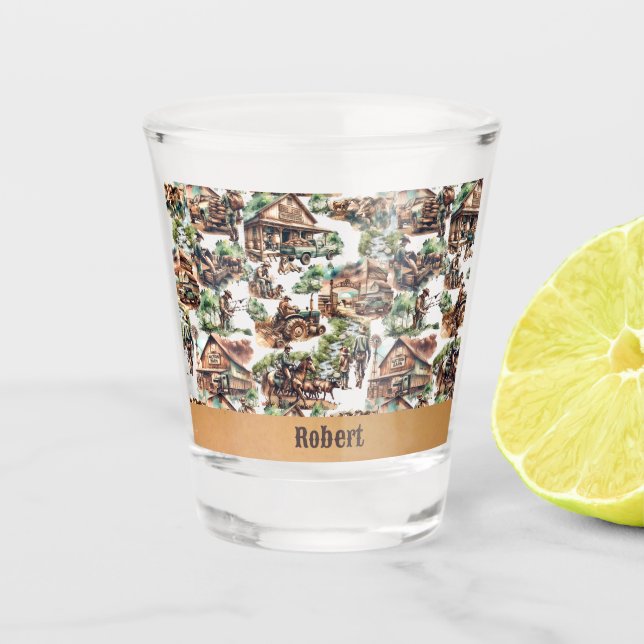 Copo De Shot Ranch Ocidental ou Cena de Fazenda Nacional Person (Frente)