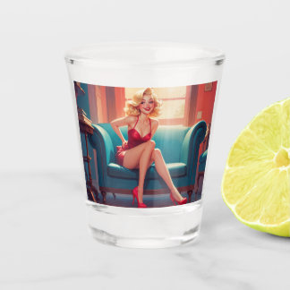 Copo De Shot Rapariga de Pin-Up de Vidro Shot