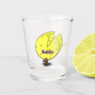 Copo De Shot Rato bonito com ilustração de desenho animado de q