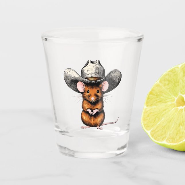 Copo De Shot Rato Cowboy, Rato do Campo (Frente)