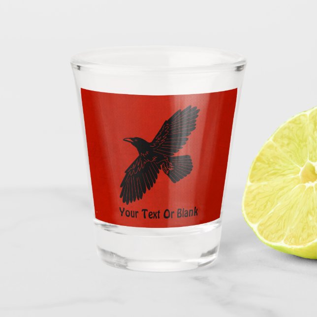 Copo De Shot Raven Em Vermelho (Frente)