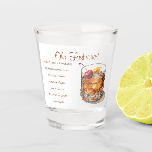 Copo De Shot Receita de Bebida Moída Antiga (Frente)