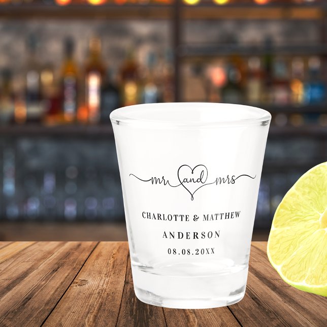 Copo De Shot Recém-casados senhora senhor festa de casamento (Criador carregado)