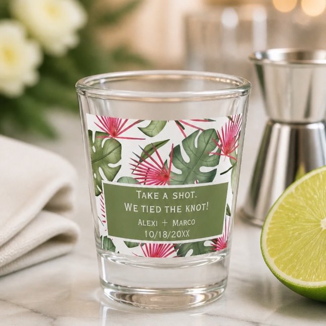 Copo De Shot Recipientes de Vidro para Casamento Tropical (Criador carregado)
