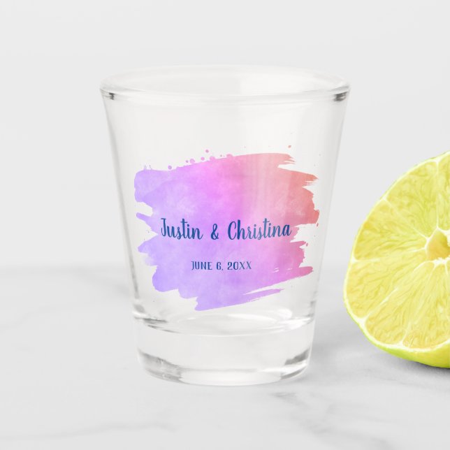 Copo De Shot Recordo de Casamento Personalizável com Efeito de  (Frente)