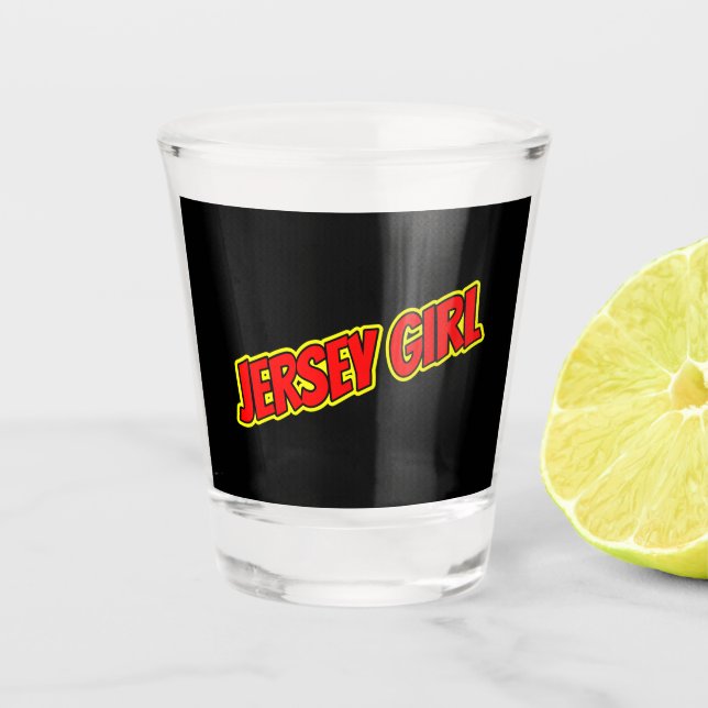 Copo De Shot Red and Yellow Comic Jersey Girl (Frente)