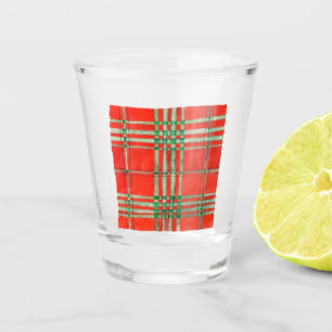 Copo De Shot RED SCOTT TARTAN Vidro Shot