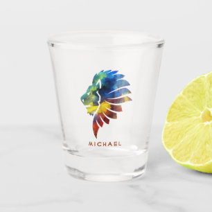 Copo De Shot Rei da selva, nome de aquarela monograma