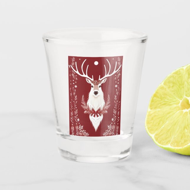 Copo De Shot Reindeer Branco (Frente)