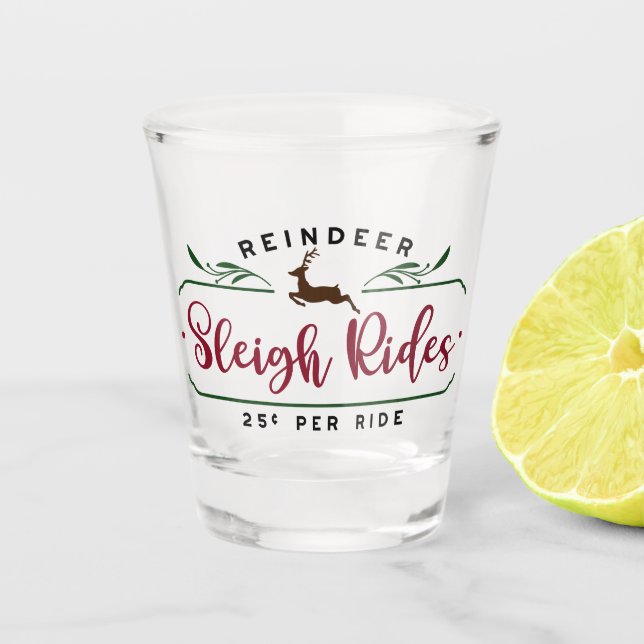 Copo De Shot Reindeer Sleigh Rides (Frente)