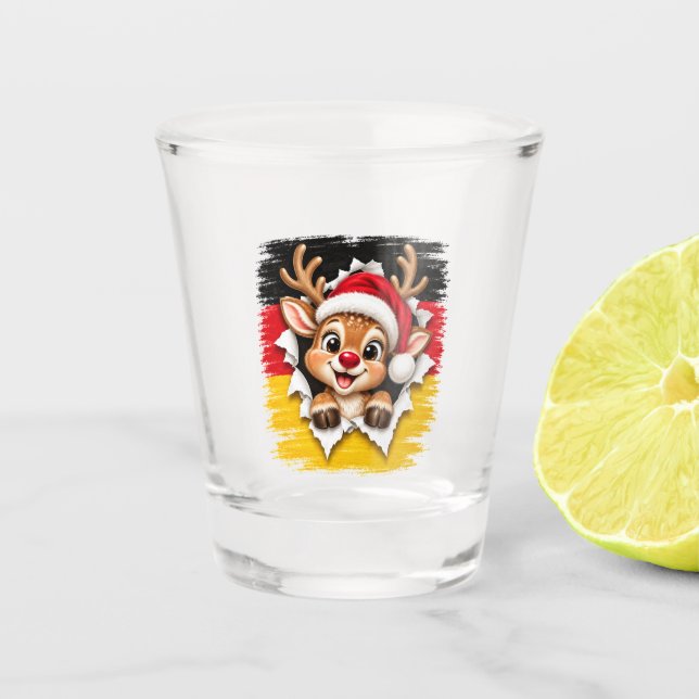 Copo De Shot Rena de Natal alemã (Frente)