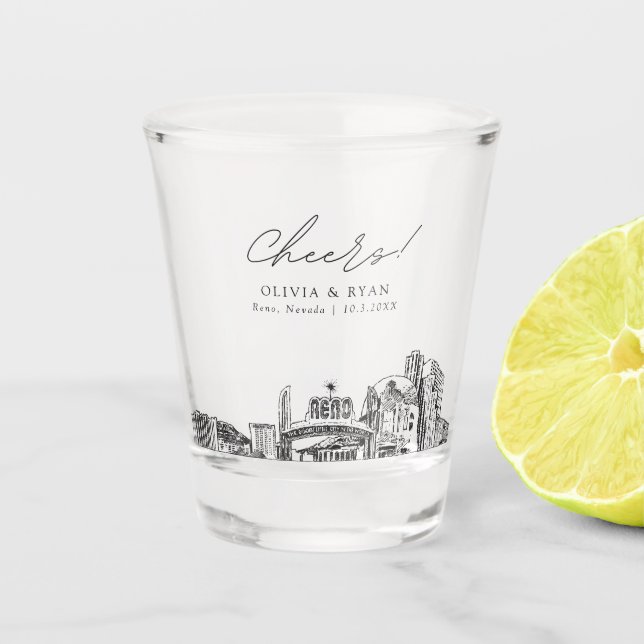 Copo De Shot Reno Nevada Favor Cheers Shot Glass (Frente)