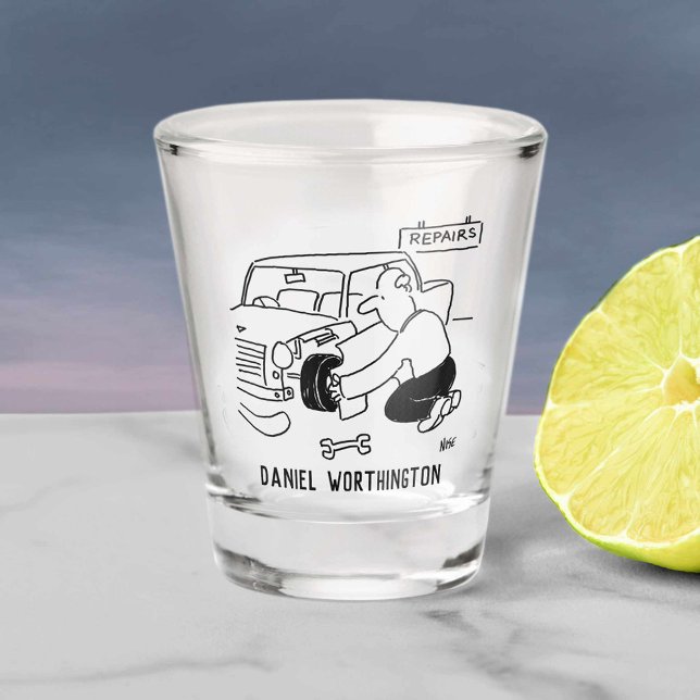 Copo De Shot Reparos e Serviços de Carros. Mecânico (Criador carregado)