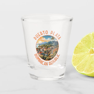 Copo De Shot República Dominicana de Puerto Plata Retro Sunset