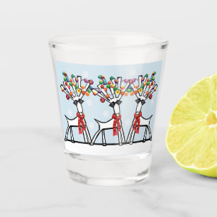 Copo De Shot Rés de festa de Natal com flocos de neve