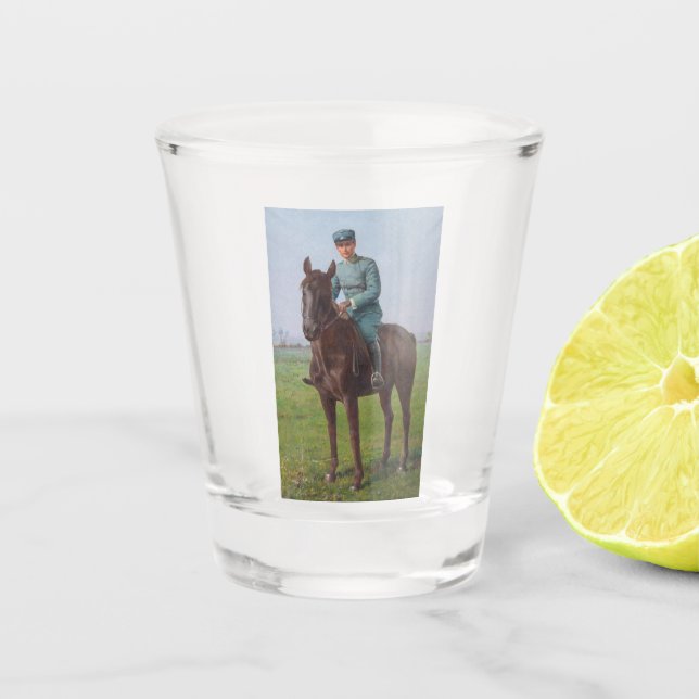 Copo De Shot Retrato de Attilio Triboletti (Soldado de Cavalari (Frente)