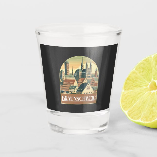 Copo De Shot Retro Braunschweig Skyline (Frente)