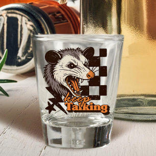 Copo De Shot Retro Continue Falando Feral Possum: Animal Selvag