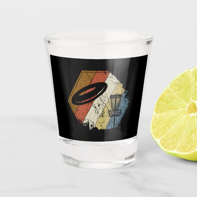 Copo De Shot Retro da Cesta de Golfe de Disco (Frente)